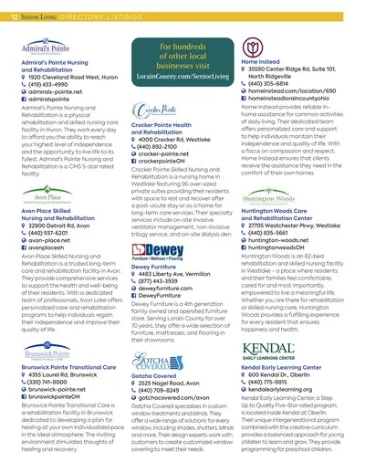 Page 12: Directory Listings: Admiral's Pointe through Kendal